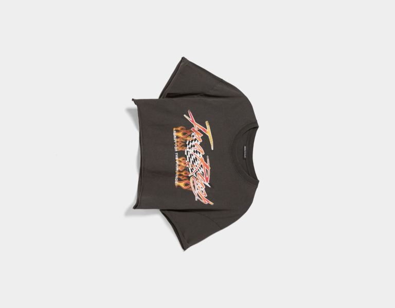 Bershka Kort Sleeve With Print T-shirts Dames Zwart | TRe3VoH6AVt