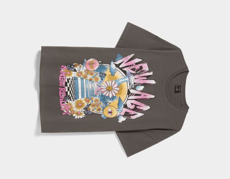 Bershka Kort Sleeve With Print T-shirts Dames Zwart | Z8t8I8gBVMI