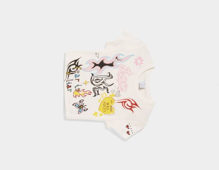 Bershka Kort Sleeve With Print T-shirts Dames Wit | bRcE6V3Ra6t