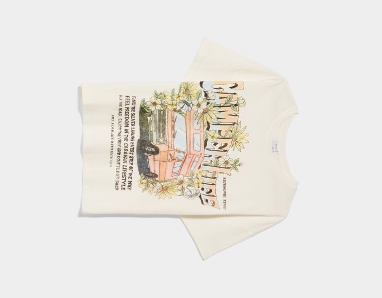 Bershka Kort Sleeve With Print T-shirts Dames Wit | uBSGEJWVnm6