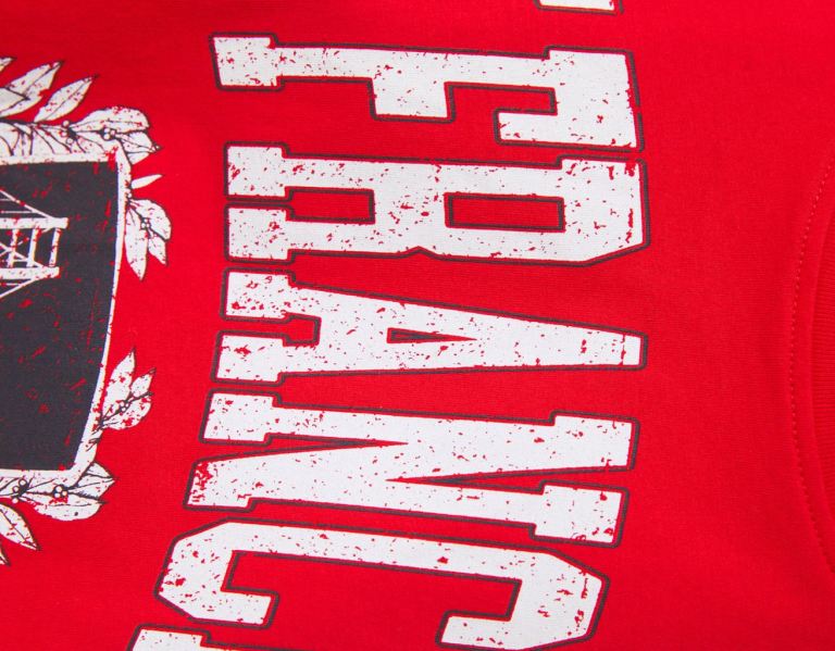 Bershka Kort Sleeve With Varsity Print T-shirts Dames Rood | Sne2hpcREqY