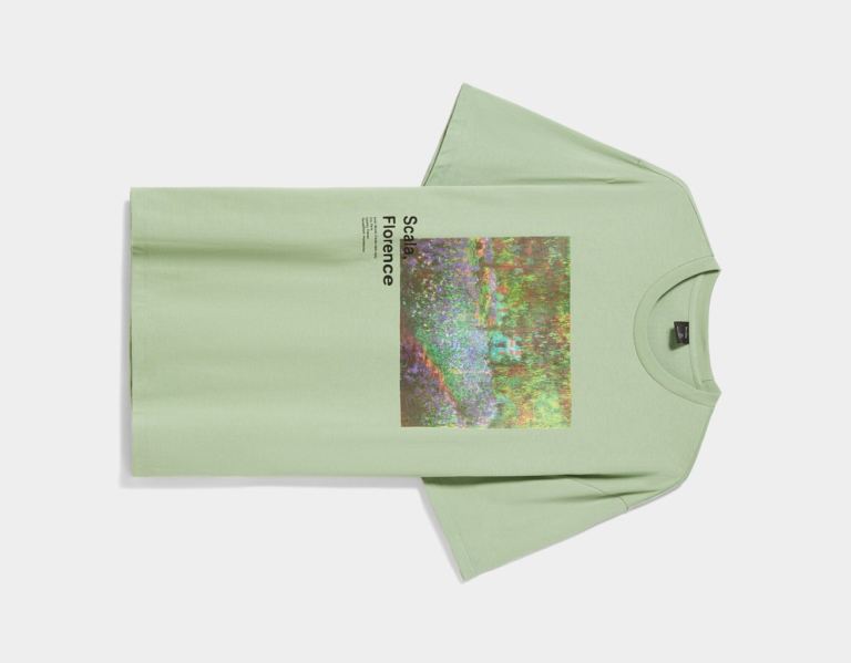 Bershka La Scala Museum Regular-fit Kort Sleeve T-shirts Heren Groen | kkcFmxt24u3