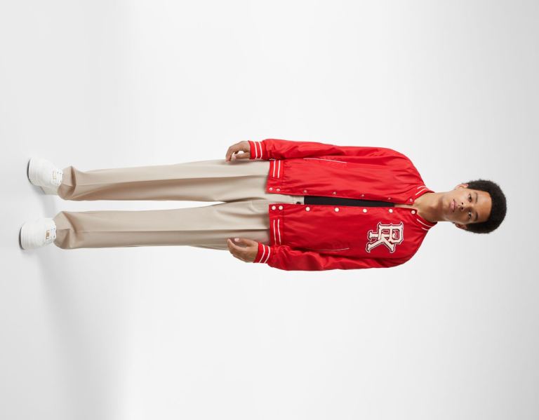 Bershka Lichtgewicht Faux Nylon Varsity Jassen Heren Rood | fEQjUThUUSv