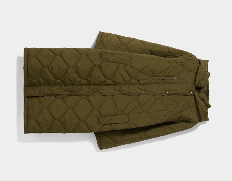 Bershka Long Puffer Coat Bovenkleding Dames Khaki | 8TOBLE2azIq