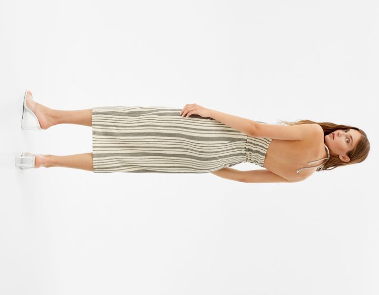Bershka Long Rustic Gestreept Jurken Dames Room | 8NX3ctrQ6yT