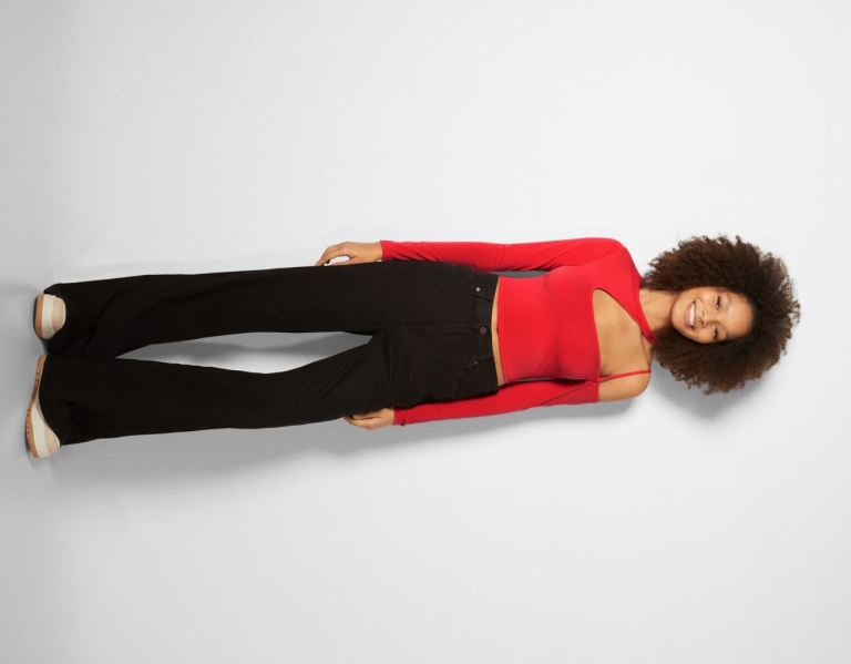Bershka Long Sleeve Asymmetric Top T-shirts Dames Rood | hvO3bOQrXkM
