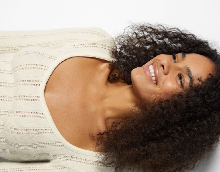 Bershka Long Sleeve Curly Cropped T-shirts Dames Beige | gGYXBTloXe1