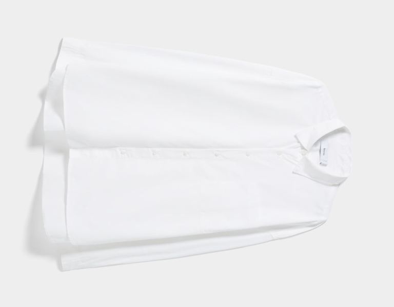 Bershka Long Sleeve Poplin Overhemd Heren Wit | 7K4Y4Mue6SC