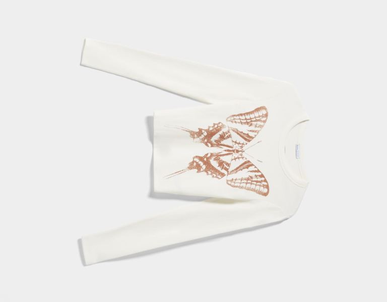 Bershka Long Sleeve With Print T-shirts Dames Room | 7zhZhz45AWB