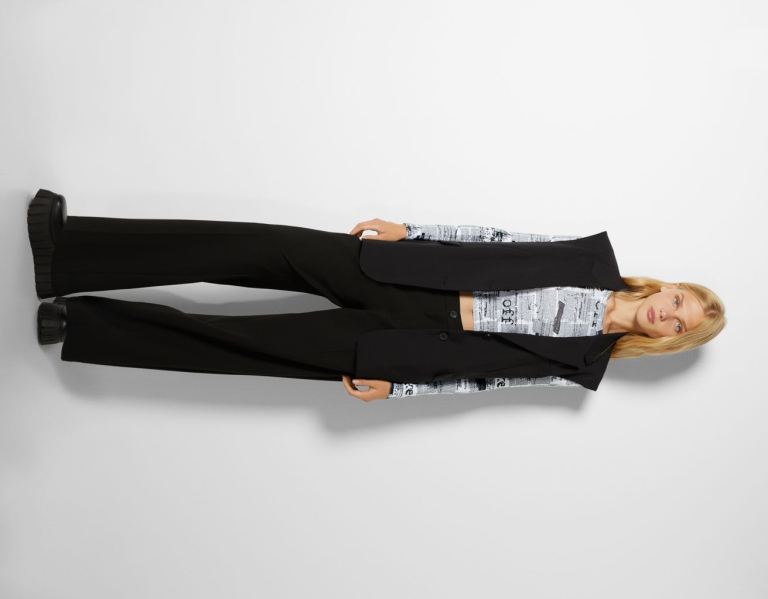 Bershka Long Sleeve With Print T-shirts Dames Wit | eQFFiIgfGId