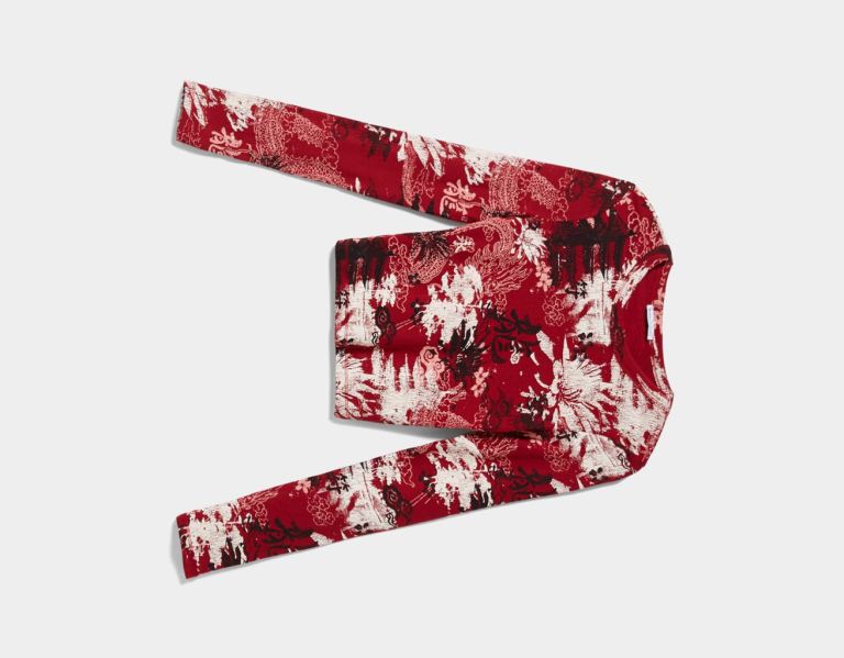 Bershka Long Sleeve With Print T-shirts Dames Rood | wJv74jwopOV