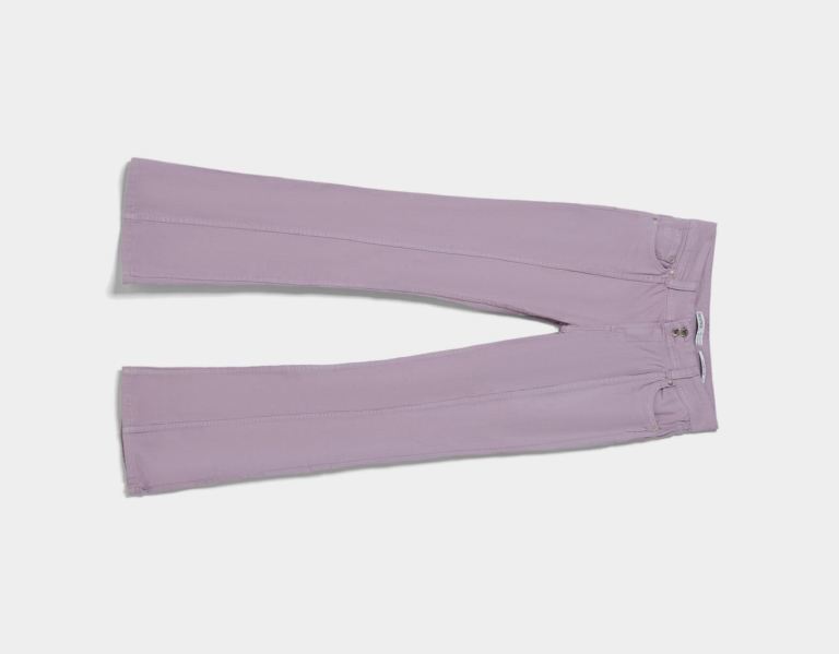 Bershka Low-rise Flared Twill Jeans Dames Paars | jaka2UKNKnk