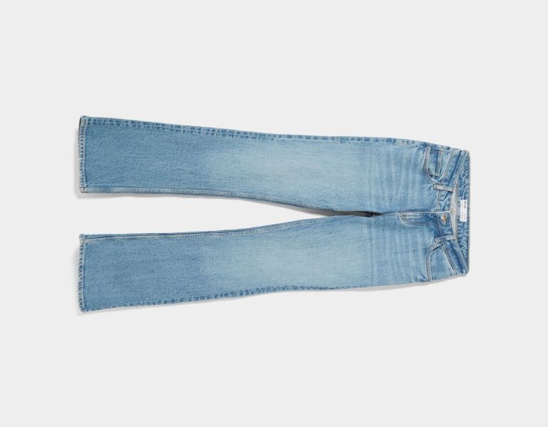 Bershka Low-rise Relax Fit Flared Jeans Dames Lichtblauw | 31Oby06tfwH