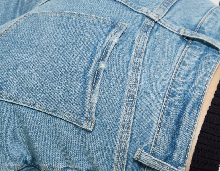 Bershka Low-rise Relax Fit Flared Jeans Dames Lichtblauw | 31Oby06tfwH