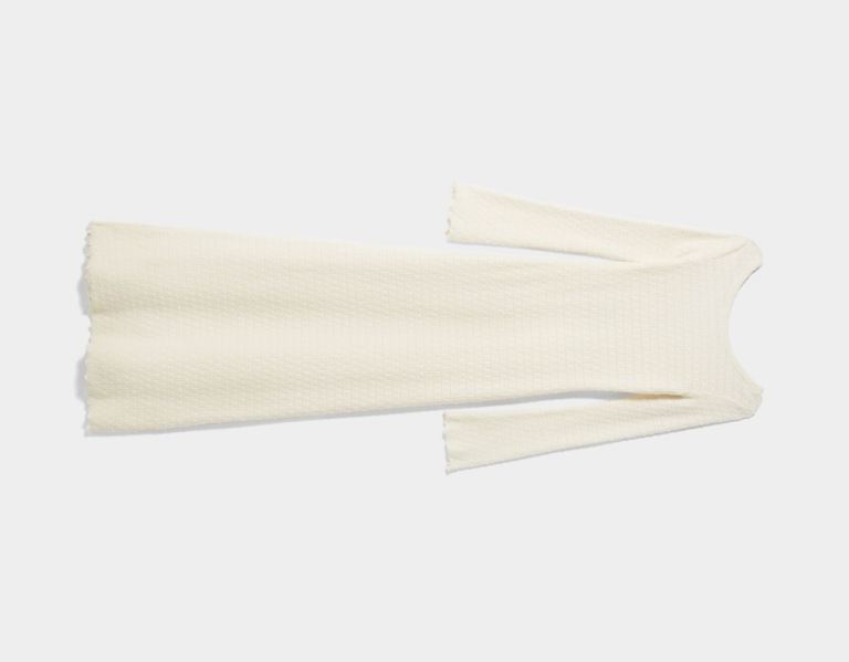 Bershka Maxi With Rustic Long Sleeves Jurken Dames Wit | slXyPao0DJk