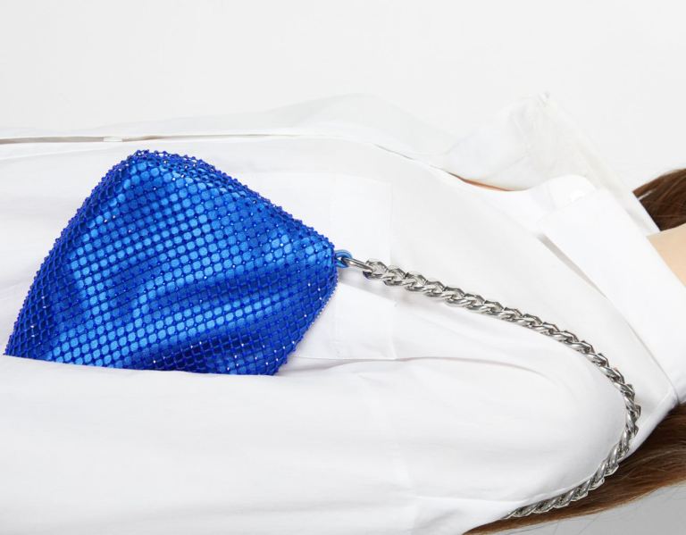Bershka Mesh With Chain Riemen Tassen Dames Blauw | JyTu6aGIS5P