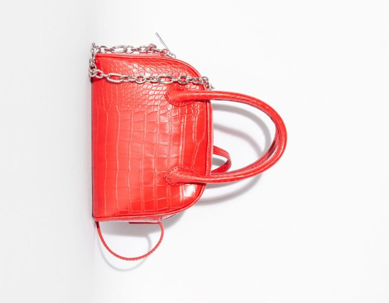 Bershka Mini Mock Croc Tassen Dames Rood | CTKUrqrfQ3l
