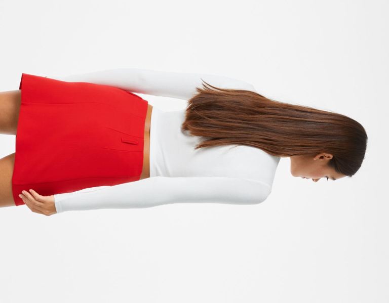 Bershka Mini With Belt Loops Rokken Dames Rood | QJaLdLV2fUd