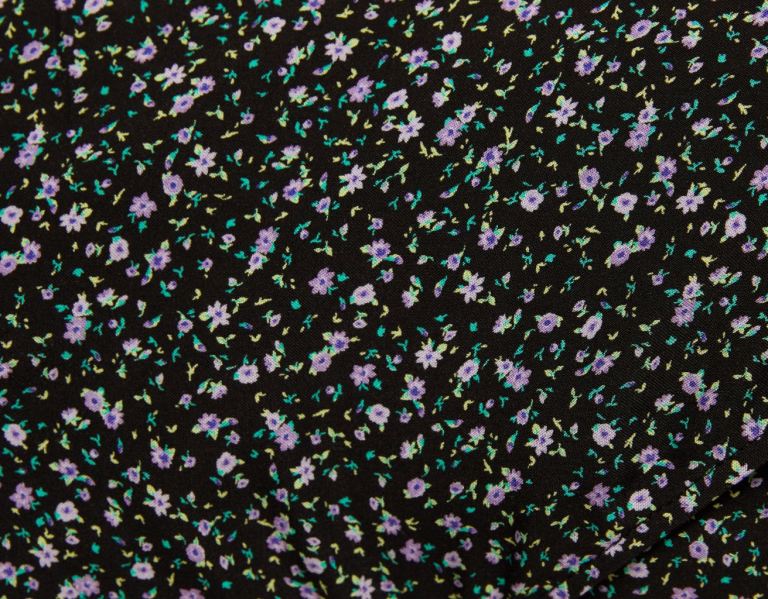 Bershka Mini With Floral Print Jurken Dames Zwart | kxzwIlCEtxR