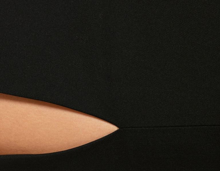 Bershka Mini With Slit Rokken Dames Zwart | v5kWuH4vVWb