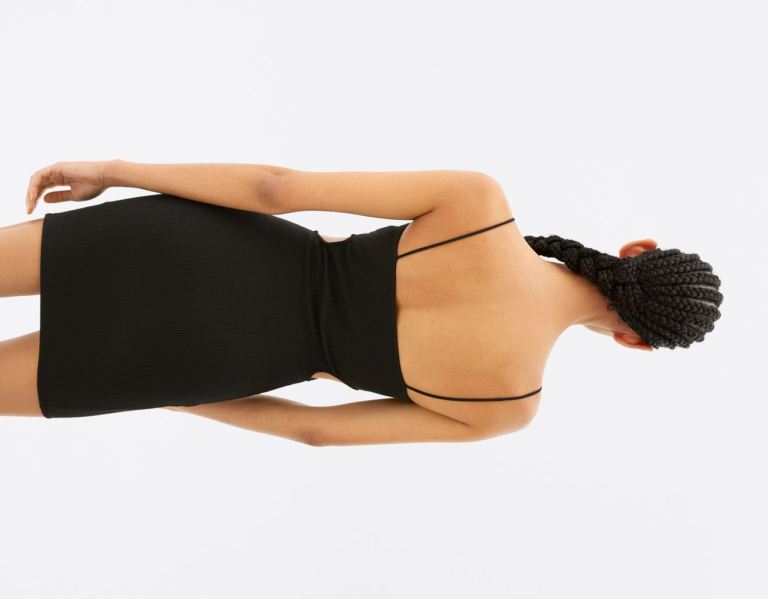 Bershka Mini With Straps And Sweetheart Neckline Jurken Dames Zwart | T5zIPDTTEwF