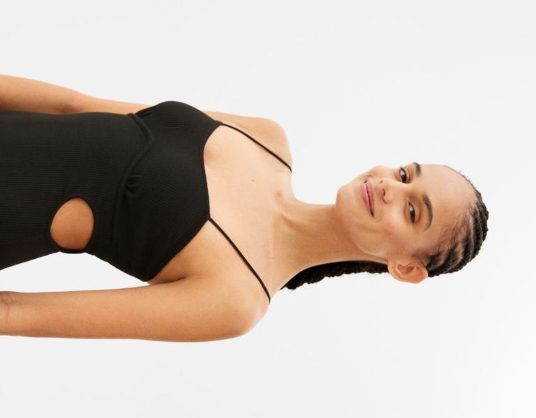 Bershka Mini With Straps And Sweetheart Neckline Jurken Dames Zwart | T5zIPDTTEwF