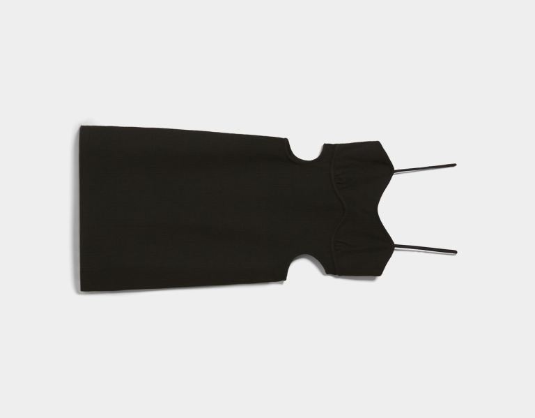 Bershka Mini With Straps And Sweetheart Neckline Jurken Dames Zwart | T5zIPDTTEwF