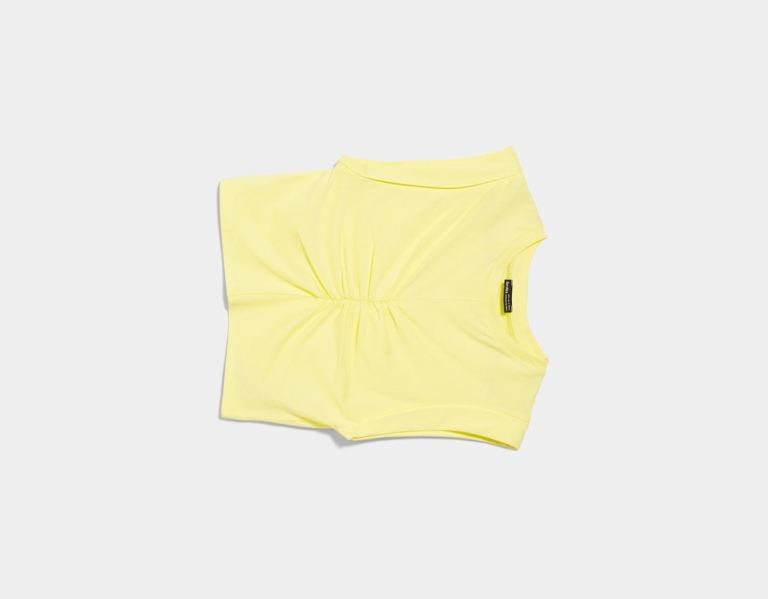 Bershka Mouwloos Top With Seam Detail And Front Pleat T-shirts Dames Geel | sE1eahAzU8U