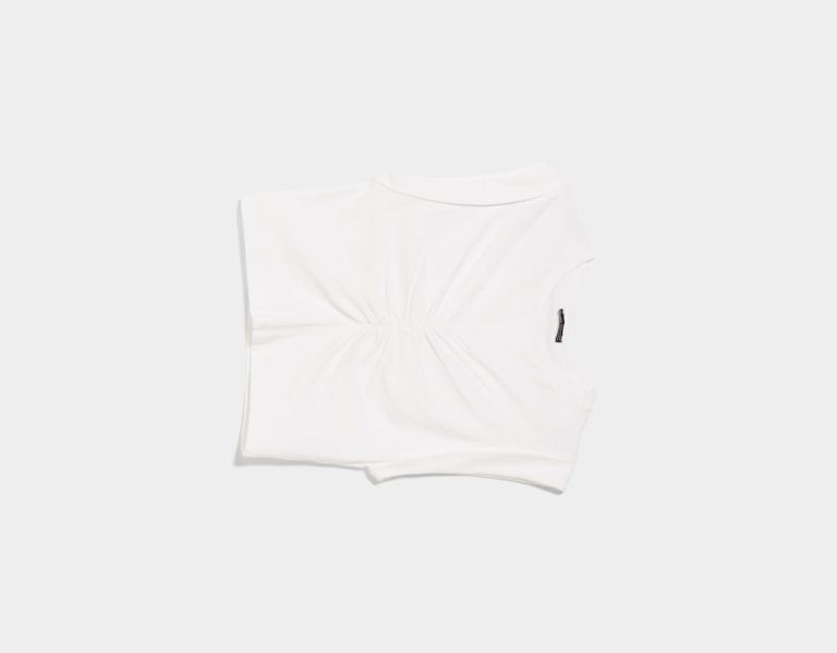Bershka Mouwloos Top With Seam Detail And Front Pleat T-shirts Dames Wit | ycGOS0czHpw