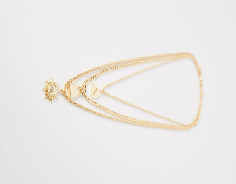 Bershka Necklace With Padlock Sieraden Heren Goud | eK9BMGjdoaE