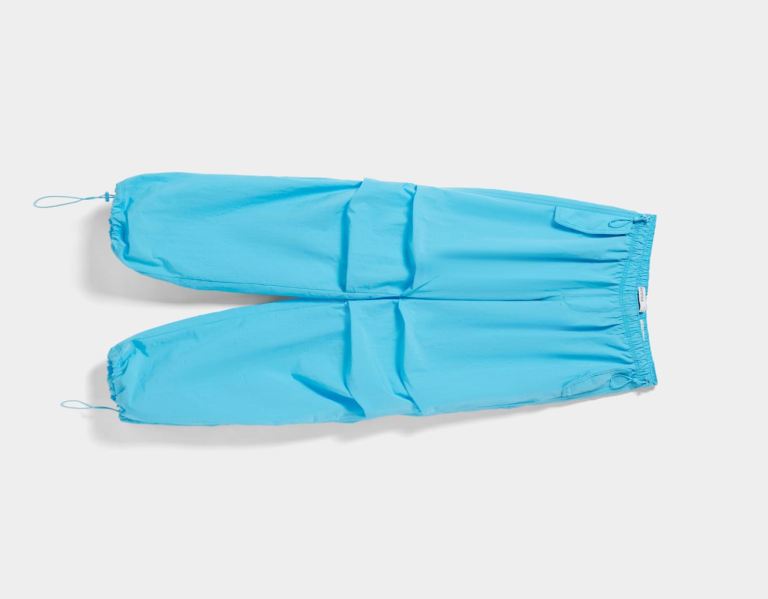 Bershka Nylon Joggers Parachute Heren Blauw | DIlzlaCTgVa
