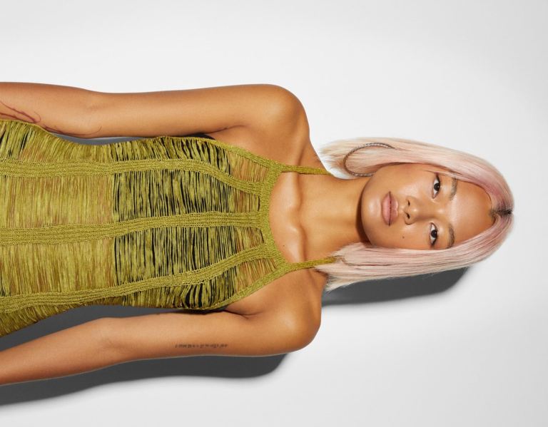Bershka Open Knit Jurken Gebreide Kleding Dames Groen | DXT4P8s4cJm