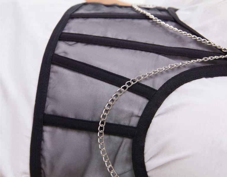 Bershka Organza Corset With Chain Topjes Dames Zwart | gieKLq7wjJ4