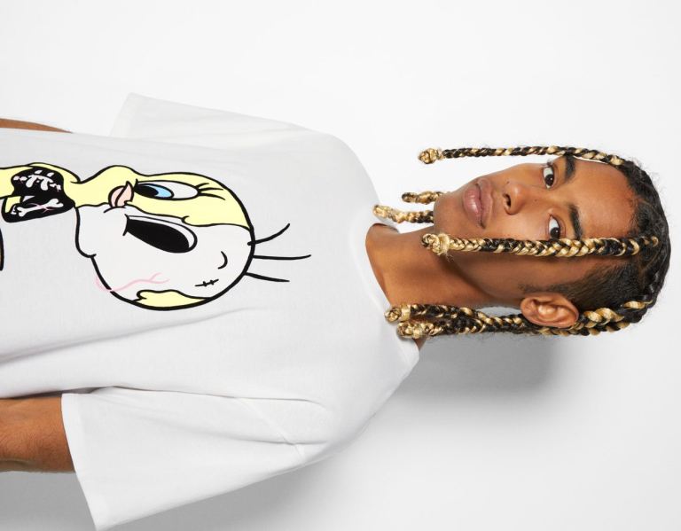 Bershka Oversize Kort Sleeve With Looney Tunes X Coté Escrivá Print T-shirts Heren Wit | xwiBMIvqfkG