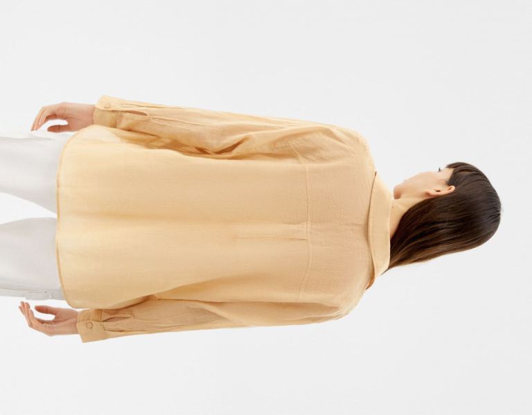 Bershka Oversize Long Sleeve Rustic-effect Overhemd Dames Bruin | jgTR8iBxKZp