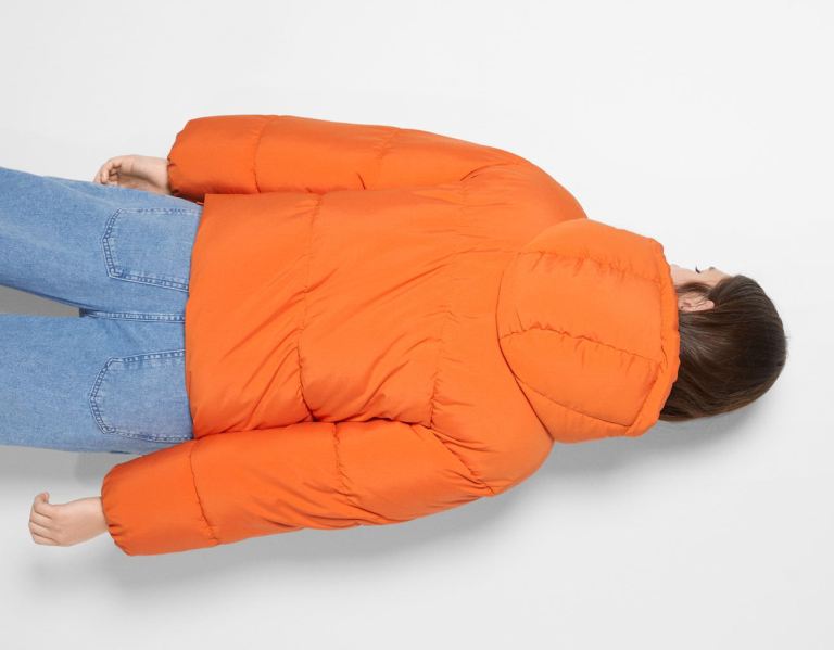Bershka Oversize Met Capuchon Puffer Jassen Dames Oranje | FXa2gG2zbqc