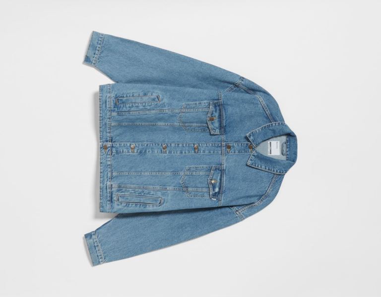 Bershka Oversized Denim Jassen Heren Lichtblauw | RbP99O9FGkK