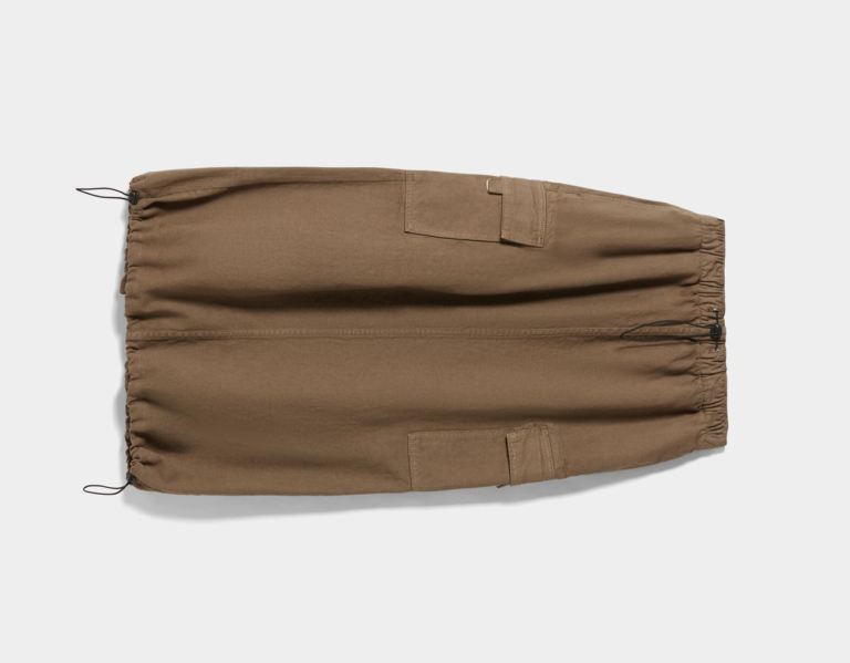 Bershka Parachute Cargo Denim Midi Rokken Dames Bruin | PukwUnPglix