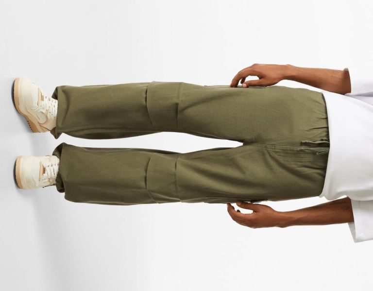 Bershka Parachute Jeans Cargo Heren Khaki | AnQ9x6a3fs1