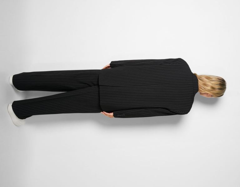 Bershka Pinstripe Blazer And Pants Set Pakken Dames Zwart | z5Qp6fVWRGH