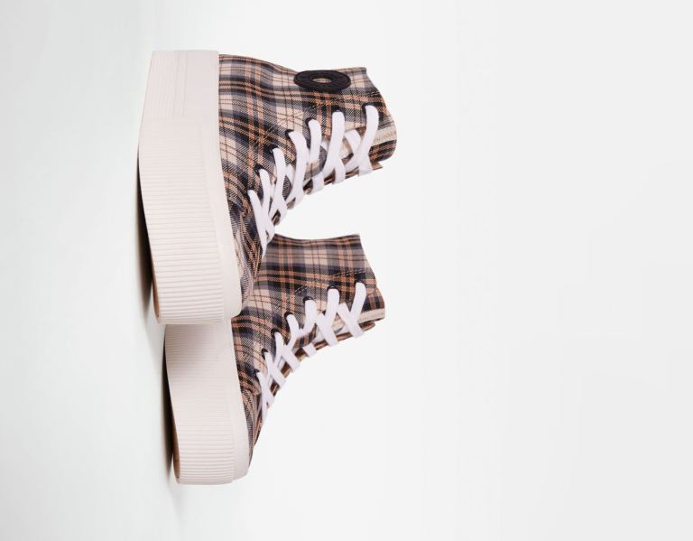 Bershka Plaid Platform High-top Sneakers Dames Gekleurd | 9rmhnDGXn9w