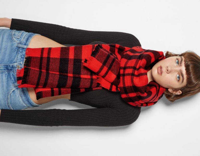 Bershka Plaid Sjaals Dames Rood | Hsz4vh6WbiJ