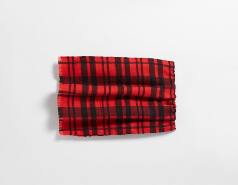 Bershka Plaid Sjaals Dames Rood | Hsz4vh6WbiJ