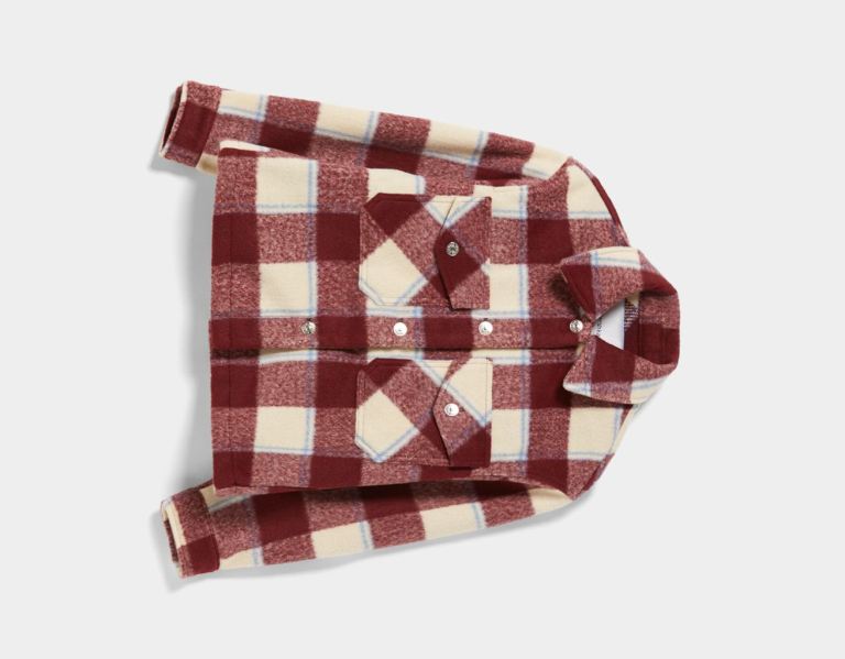 Bershka Plaid Trucker Jassen Dames Donkerrood | hu9L9RDoIDl