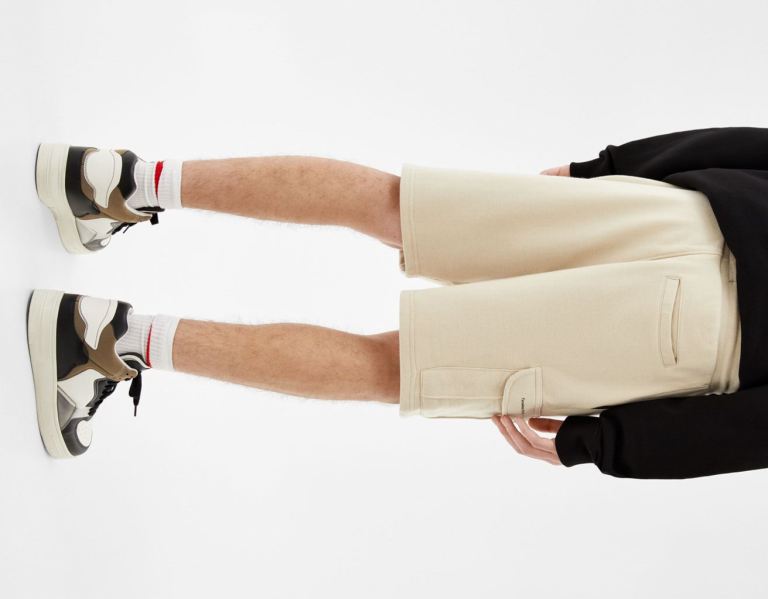 Bershka Plush Cargo Bermuda Korte Broek Heren Bruin | SiMh5hR6kHS