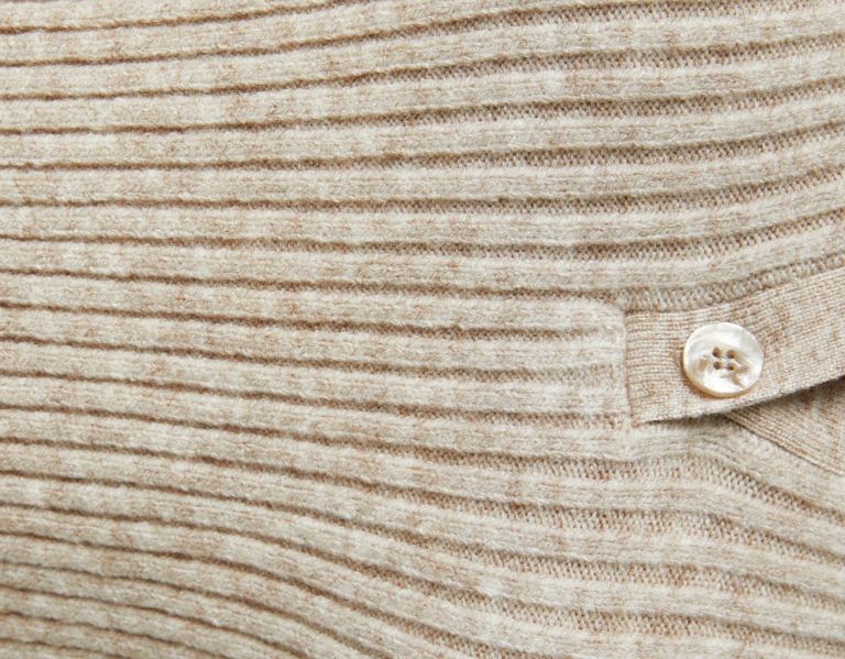 Bershka Polo Collar Trui With Bell Sleeves Gebreide Kleding Dames Bruin | u5w3myZtOwB