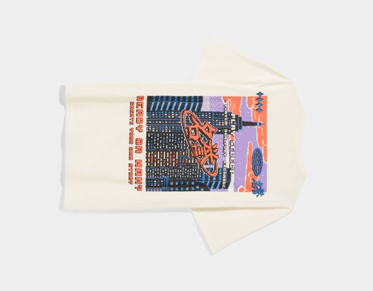 Bershka Printed Easy-fit Kort Sleeve T-shirts Heren Wit | OcoUCYErlR4