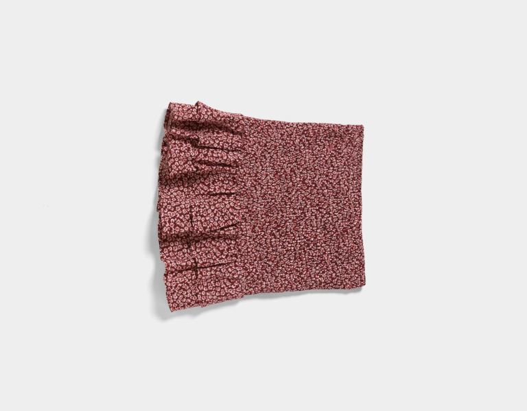Bershka Printed Gathered Mini Rokken Dames Donkerrood | DHmRJEdJMAL