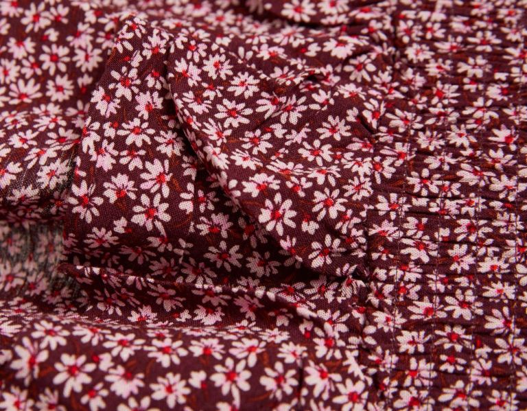 Bershka Printed Gathered Mini Rokken Dames Donkerrood | DHmRJEdJMAL