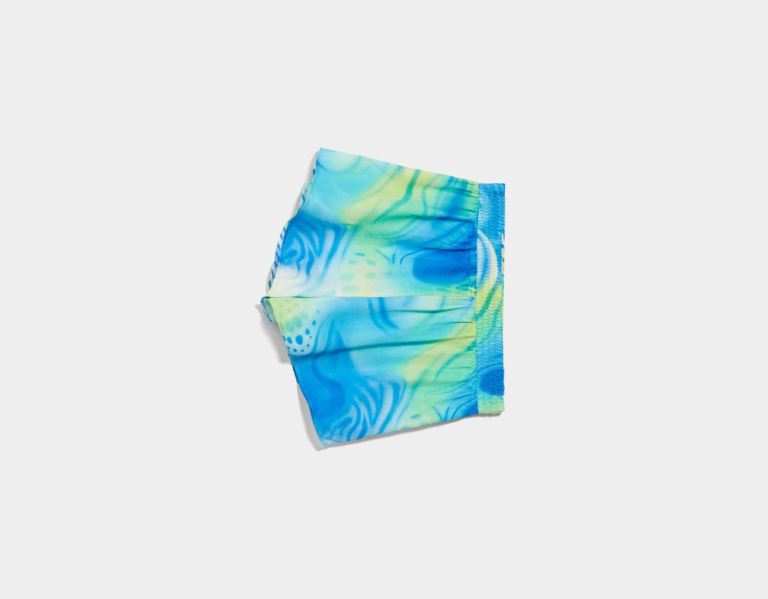 Bershka Printed Satin Korte Broek Dames Turquoise | E1D5OHgNHrk